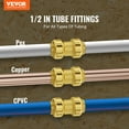 thumbnail image 2 of VEVOR Raccords de Tuyaux 1/2 Pouces 12 Pcs Laiton Raccord Droit pour Système d'Air, 2 of 9