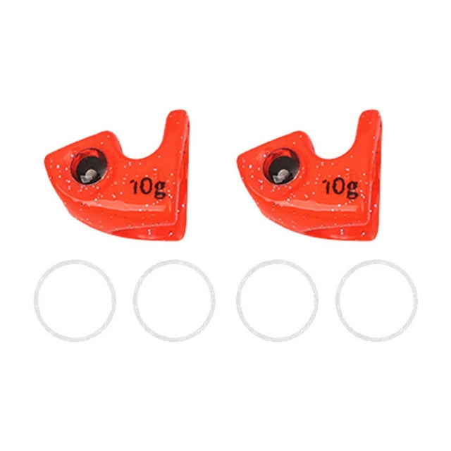 S SERENABLE 2 Pcs 10G Lames de Calmar de Pêche Brillent dans le Noir Poids de Jig pour Adultes Calmar Rouge