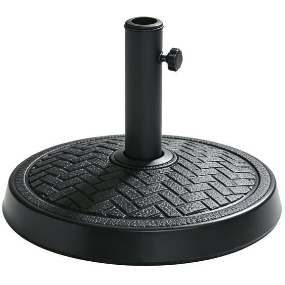 Kool 16 In Round Resin Umbrella Base in Black For Use With Patio Table
