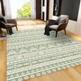 thumbnail image 2 of Vintage Green Bohemian Area Rug 4'x8' Moroccan Sage Green Stripe Print Rugs Ultra Soft Geometric Pattern Non-Slip Throw Mat Easy Clean Indoor Entryway Carpet for Living Room Bedroom, 2 of 6