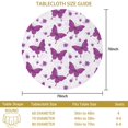thumbnail image 3 of Butterfly and Floral Purple Pattern Round Tablecloth 70"x70", Wrinkle Resistant Wipeable Table Cover for Kitchen Dining Room Picnic Patio and Party, 3 of 6