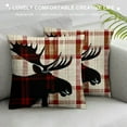 thumbnail image 3 of Qinduosi Pack of Black Red Buffalo Plaid Dear Moose Elk Christmas Linen Throw Pillowcase Personalized Cushion Cove Decorative Pillow Square Inches¡­, 3 of 5