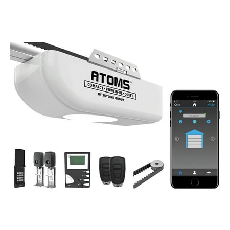 AT-1723BKW: Skylink Atoms Smartphone-Controlled Extremely Quiet Anti-Breakin Belt Drive Garage Door Opener Model ATR-1723BKW with Built-In Bright LED Lighting