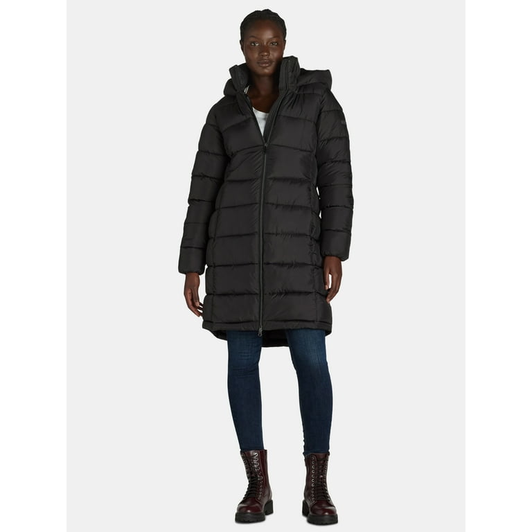 BCBG Paris Women s and Women s Plus Long Hooded Puffer Coat Sizes S 3X