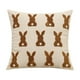 thumbnail image 2 of Funda de almohada bordada con conejito de 45 x 45 cm | Funda de cojín decorativa de Pascua | Cojín decorativo de polialgodón para sofá | Detalles en beige y café para sala de estar, cama y sillón, 2 of 5