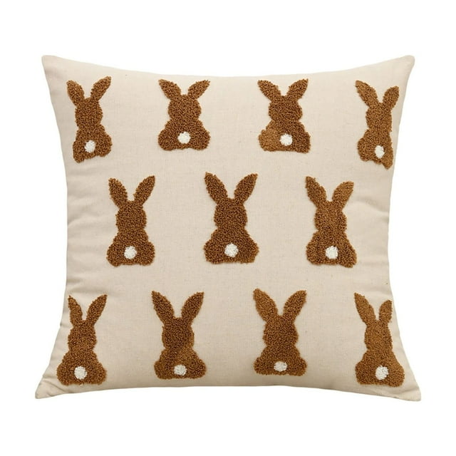 Living Room Decor Embroidered Rabbits Pillow Cushion Easter Living Room Sofa Headboard Backrest Cushion Pillowcase Sofas for Living Room
