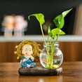 thumbnail image 6 of 100Fens Resin Pot Lovely Monk Hydroponic Vase Living Room Desk Decoration, 6 of 6