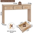 thumbnail image 2 of Joaxswe 47" Mid-Century Console Tables, Entryway Table with Storage for Living Room, Hallway, Natural Wood, 2 of 8