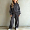 thumbnail image 5 of LvhaoGJOB Little Kids Kids Sweatshirt and Pants Outfit Set, Dark Gray - sherpa fleece, 5 of 5