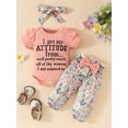 thumbnail image 2 of Bagilaanoe 3pcs Newborn Baby Girl Summer Outfits Pants Set Short Sleeve Romper Tops + Leggings + Headband 3M 6M 9M 12M 18M Infant Casual Clothes, 2 of 8