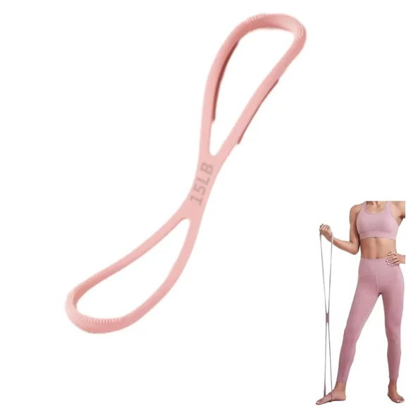 8-Shaped Silicone Resistance Band with Massage Grips – Figure 8 Exercise Band for Arm and Upper Body Workouts