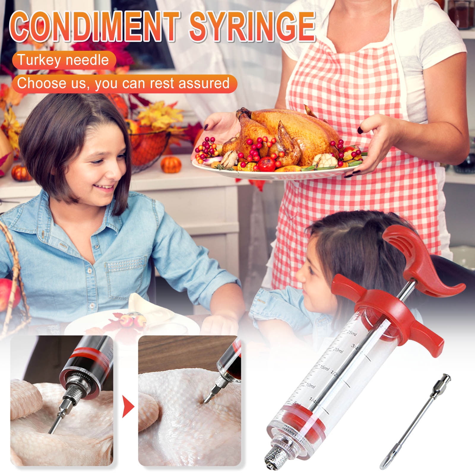 Grillin Pros - Flavor Enhancement Premium Meat Injector Syringe Bundle