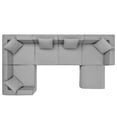thumbnail image 3 of Modway Saybrook 6-Piece Fabric Upholstered Outdoor Patio Sectional Sofa in Gray, 3 of 9