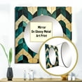 thumbnail image 3 of Designart "Golden Arches In Emerald I" Abstract Shapes Square Mirror For Wall Decor - Large Gold Square Mirror Printed Wall Decor - Modern Square Living Room Mirror, 3 of 5