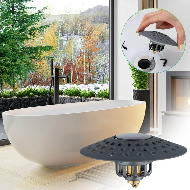 1pc Home Universal Bathtub Stopper With Drain Hair Catcher, Pop-Up Drain  Filter, Bathroom Shower Drain Hair Trap