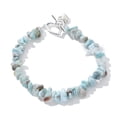 thumbnail image 6 of Natural Larimar Beaded Bracelets with Alloy Toggle Clasps Heart 8-1/4 inch(20.8cm), 6 of 8