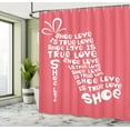 thumbnail image 5 of Ambesonne Fashion Shower Curtain, Woman Shoes Coral Words, 69"Wx84"L, White and Coral, 5 of 5