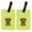 Lime Green, variant on Pair Of Checkerboard Lime Green Chocolate Labrador Luggage Tags