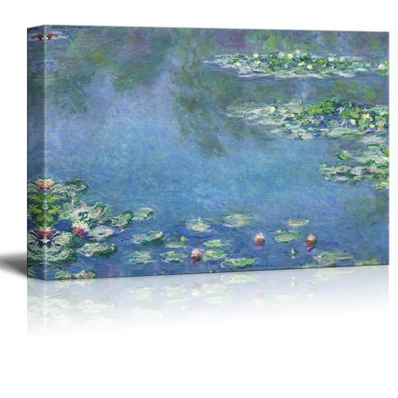 wall26 Canvas Wall Art - Famous Painting of Water Liliesby Claude Monet - Giclee Print Gallery Wrap Modern Home Art Ready to Hang - 16x24 inches