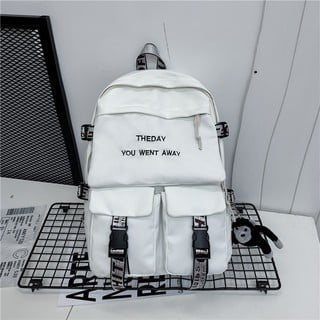 

Toyella Backpack Female New Korean Style Fashion Brand College Style Schoolbag Male College Student Leisure Simple Backpack Plus Pendant White