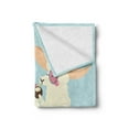 thumbnail image 2 of Cartoon Soft Flannel Fleece Throw Blanket, Summer Season Cartoon Llama with Hat on an Inflatable Tube with Coconut Cocktail, Cozy Plush for Indoor and Outdoor Use, 70" x 90", Multicolor, by Ambesonne, 2 of 5