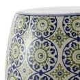 thumbnail image 4 of JONATHAN Y Lula 17.25" Suzani Ceramic Garden Stool, Blue/Green, 4 of 7