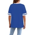 thumbnail image 4 of GIPQJK Tshirts for Women Striped Short Sleeve Crew Neck Loose Fit Blouse Casual Trendy Basic Color Block Clothes,Royal Blue S, 4 of 5