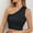 Black, variant on Womens Cute Ruffle One Shoulder 2024 Tank Top Knit Ribbed Trendy Sexy Summer Sleeveless Crop Tops