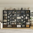 thumbnail image 2 of 71" Tall Triple-Wide Bookcase with Adjustable, Casendy Cube Bookcase with Y-Shape Bookshelves, Modern Display Cabinet Book Library for Home Office, Living Room, Black, 2 of 9