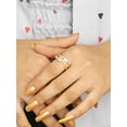 thumbnail image 3 of JewelersClub 14K Gold over Silver Leaf Friendship Ring for Women | Dainty 14k Gold over Silver Promise Ring For Women | Stackable Silver Open Band Olive Branch Ring For Women, 3 of 5