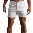 thumbnail image 3 of Nestiefly Mens Board Thick Shorts Big and Tall Elastic Waist Above Knee Relaxed Fit Mid Thigh Shorts Roll-Up Cuff Lightweight High Waisted Compression Flat Front Shorts with Pockets White M, 3 of 5