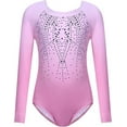 thumbnail image 2 of Oudiya Girls Long Sleeve Gymnastic Leotard Gradient Color Sparkly Ballet Dance Outfit for Kids 3-10Y, 2 of 7