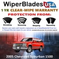 thumbnail image 2 of 2005 Chevrolet Suburban 1500 Beam Wiper Blades Wipers w/1yr Warranty (Set of 2) (WiperBladesUSA), 2 of 5