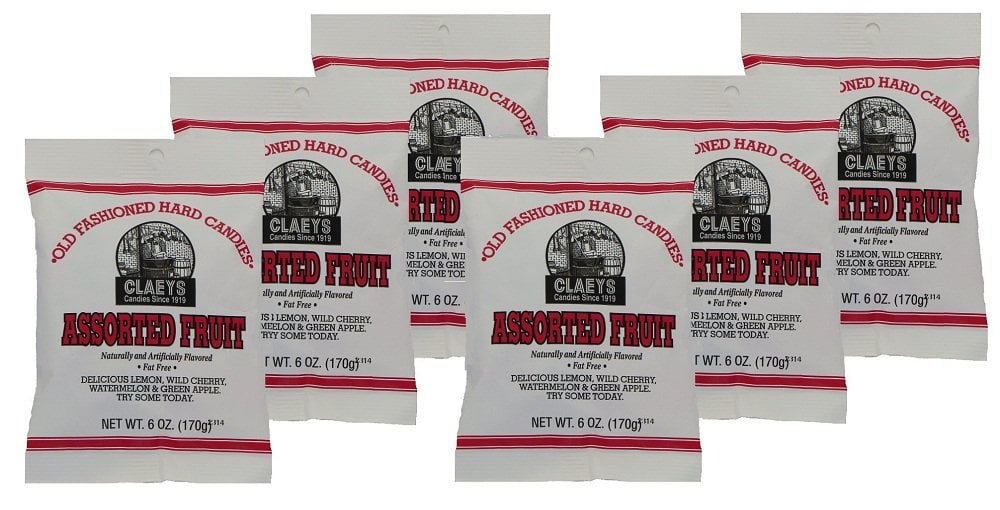 Claeys Candies Assorted Fruit Hard Candy, 6 Package Deal