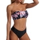thumbnail image 5 of Traje de baño sin tirantes de cintura alta, traje de baño de dos piezas con encanto de moda para mujer, estampado negro XL, 5 of 6