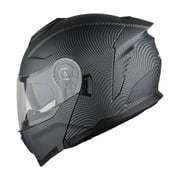 1Storm Motorcycle Street Bike Modular/Flip up Dual Visor Sun Shield Full Face Helmet: HJK920 Matte Fiber Black