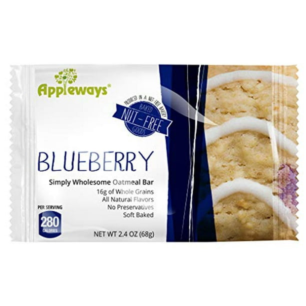 Appleways Whole Grain Blueberry Oatmeal Bar 2.4 Oz Pack Walmart