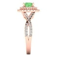 thumbnail image 3 of Clara Pucci 14K Rose Gold 1.31ct Green Solitaire with Accents Ring, 3 of 8