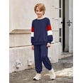 thumbnail image 4 of Arshiner Boy Clothes 2 Piece Color Block Sweatshirt and Pants Set Fall Winter Outfit, 4 of 6