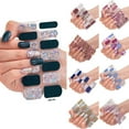 thumbnail image 4 of 1Sheet/14PCS DIY NAil Art Making Glittering Semi Cured Strips Gel Full Nail Wraps Nail Art Stickers Gel Nail Polish Strips Gel Nail Stickers A, 4 of 8