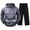 Gray, variant on Babcutegg Mens Outfit Set 2-Piece Quarter Zip Hooded Sweatshirt and Pants Athletic Casual Clothing Dark Blue Size M