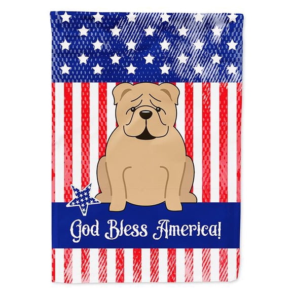 Carolines Treasures BB3119GF Patriotic USA English Bulldog Fawn Garden Size Flag