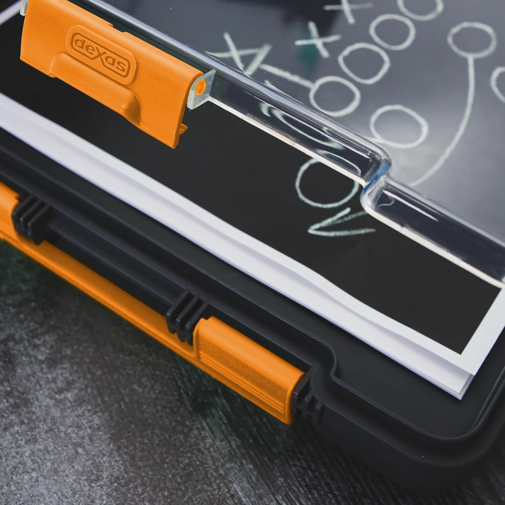 Dexas Clearview Clipcase Clipboard, 13.75 X 9.5 in, Orange