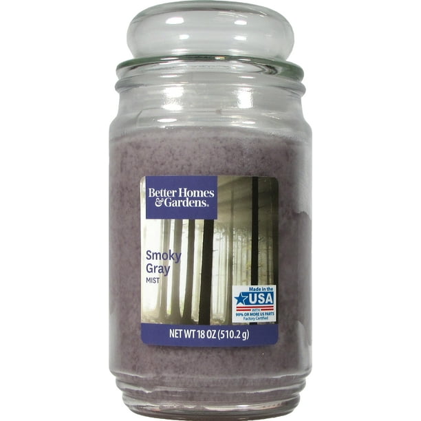 Better Homes & Gardens 18oz Smoky Gray Mist Scented SingleWick Jar