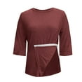 thumbnail image 6 of ZQGJB Post Shoulder Surgery Shirts for Women Tear Away 3/4 Sleeve Tops After Rotator Cuff Shirts Chemo Port Adaptive Clothing Wine L, 6 of 8