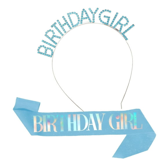 VANIDO Birthday Tiara Glossy 1 Set Happy Birthday Crown Headband Set for Girl