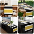 thumbnail image 6 of Yellow Black Stripe Table Runner 90 Inches Long, Modern Abstract Art Coarse Striped Kitchen Coffee Dining Table Decoration for Home Party Birthday Wedding Home Decor 13x90 Inches, 6 of 8