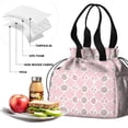 thumbnail image 4 of Pioneer Flower Floral Print Pattern Drawstring Lunch Bag Women - Drawstring Lunch Bag Insulated for Work Office - Stain-Resistant Large Lunchbags for Women with Multi-Pockets, 4 of 6
