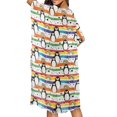 thumbnail image 4 of HELLHERO High Quality Fabrics Casual Fashion Long Swimwear Cover up for Beach Lightweight Kimono Penguin Rainbows, 4 of 6