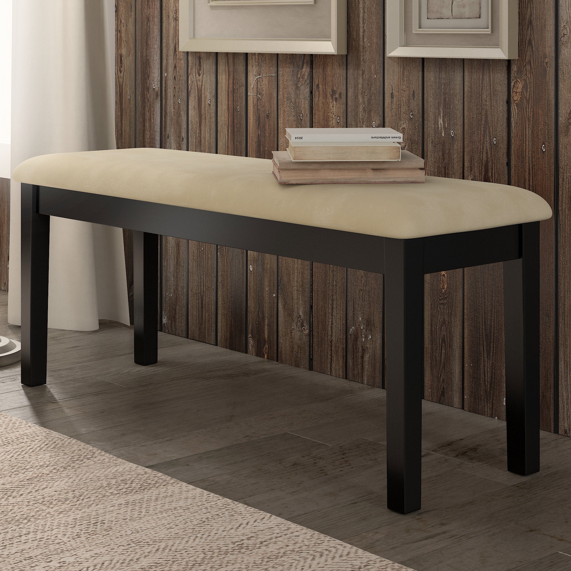 Weston Home Lexington Black Wood Dining Bench